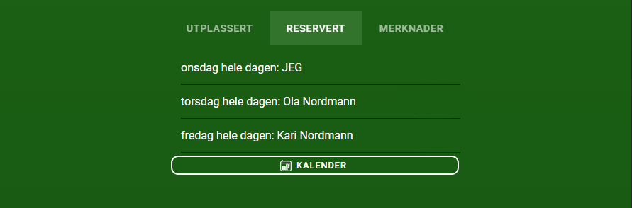 Skjermbilde fra appen